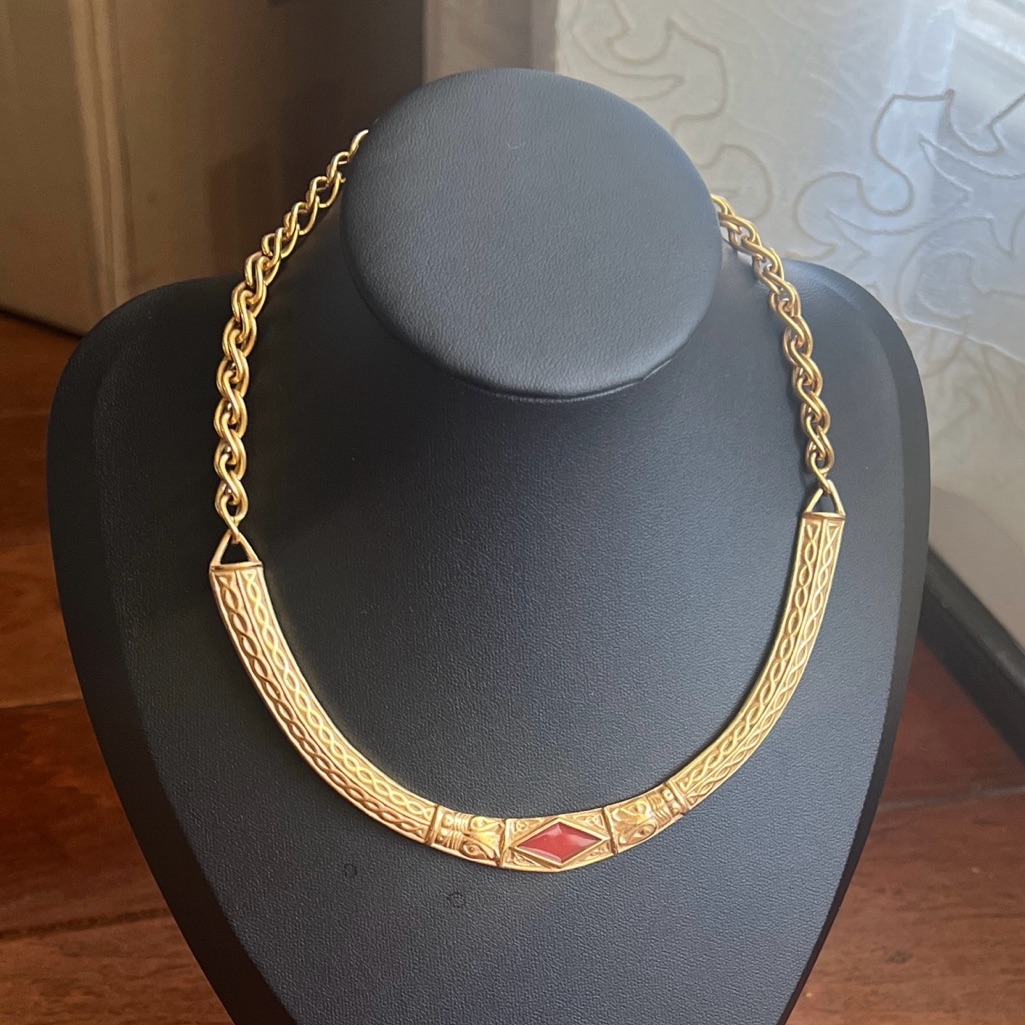 Mma Metropolitan Museum Of Art Vintage Goldtone Celtic Choker Collar Necklace 69$